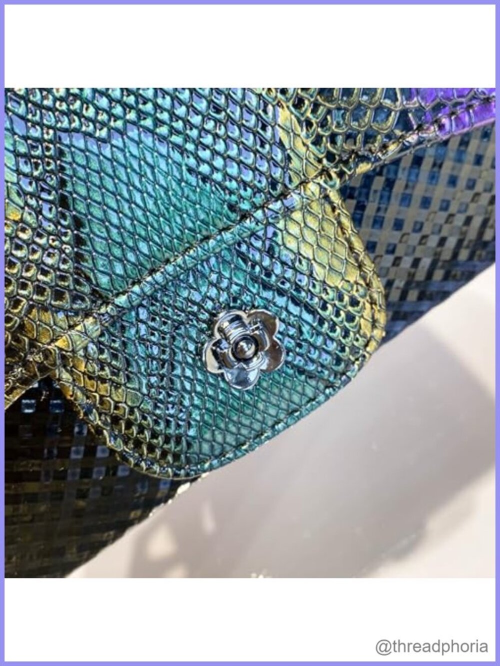 Python Scale Pattern PU Leather Shoulder Bag Sling Purse - Picture 6 of 6